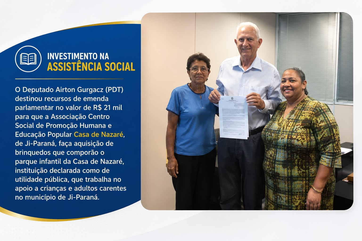 Visita institucional a unidade beneficiada por emenda parlamentar
